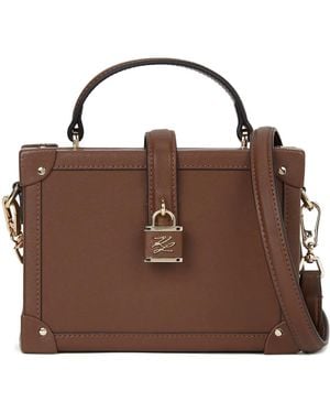 Karl Lagerfeld K/Autograph Padlock-Detail Trunk Bag - Brown