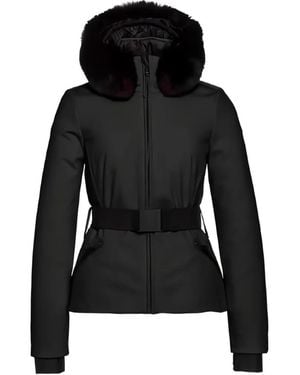 Goldbergh Hida Faux Fur-Trim Belted Jacket - Black