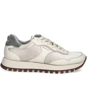 GANT Lace-Up Panelled Trainers - White