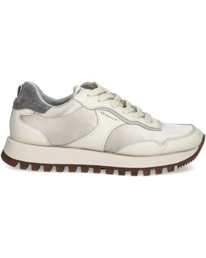 GANT Lace-Up Paneled Sneakers - White