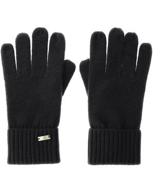 Herno Guantes De Cachemira Con Costuras - Negro