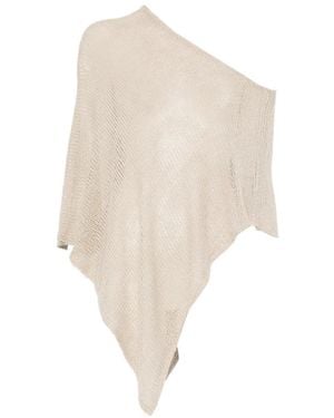 Enza Costa Poncho Asimétrico De Punto Flojo - Blanco