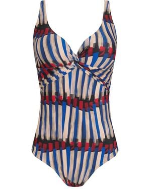 Lygia & Nanny Adriana ストライプ ワンピース水着 - ブルー