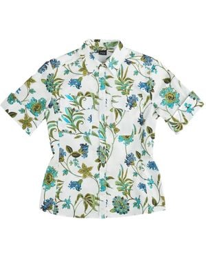 Fay Short-Sleeve Floral Shirt - Green