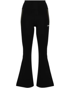 Versace Flared Leggings With Appliqué - Black
