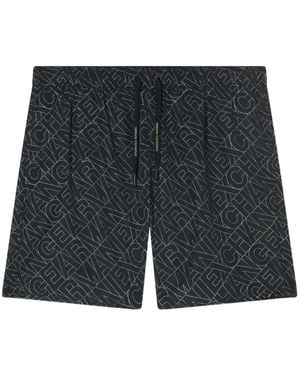 ARMANI EXCHANGE Logo-Print Swim Shorts - Black