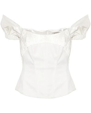 V:PM ATELIER Paloma Off-shoulder Corset Top - White