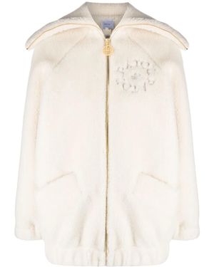 Patou Sweatshirt Jacket With Embroidered Logo - Natural