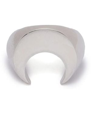 Marine Serre Crescent-Moon Polished Ring - White