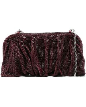 Benedetta Bruzziches La Grande Venus Crystal-Embellished Pleated Clutch - Purple