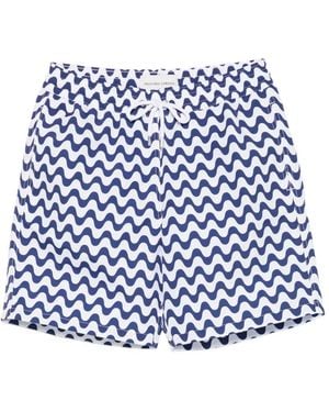 Frescobol Carioca Santos Wave-Print Swim Shorts - Blue