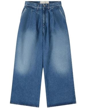 ERL Pleated Wide-Leg Jeans - Blue