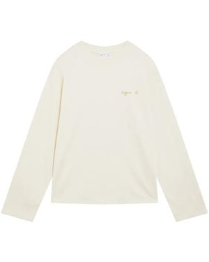 agnès b. Logo-Print Cotton T-Shirt - White