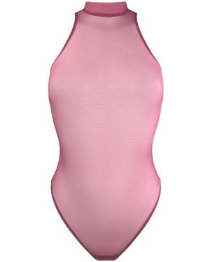 Bordelle Melusina Mesh-Body Mit Stehkragen - Pink