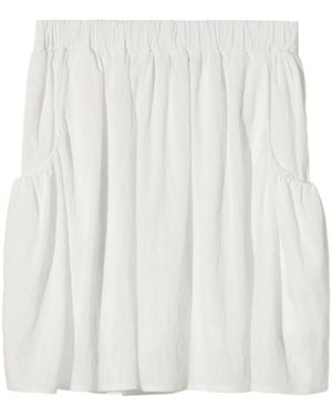 B+ AB Textured A-Line Minskirt - White