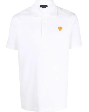 Versace Medusa Embroidered Polo Shirt - White