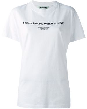 Off-White c/o Virgil Abloh "i Only Smoke When I Drink" T-shirt - Black