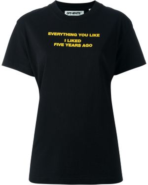 Off-White c/o Virgil Abloh Everything You Like Printed Cotton T-shirt - Black