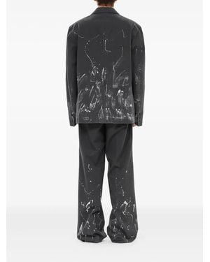 we11done Paint-Splatter Blazer - Black