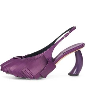 A.W.A.K.E. MODE Fringe Court Shoes - Purple