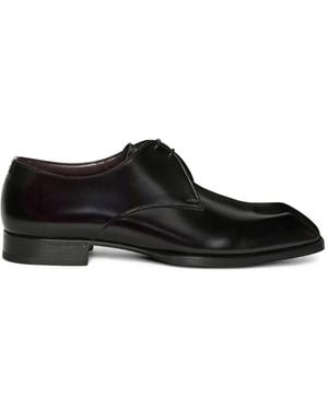 Lardini Square-Toe Leather Derby Shoes - Black