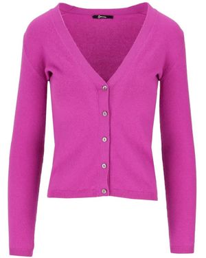 LA ROSE V-Neck Button-Up Cardigan - Pink