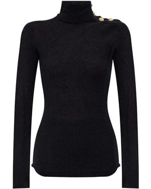 Balmain Maglione A Coste - Nero