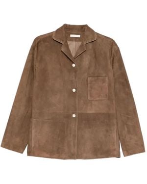 The Row Janine Suede Jacket - Brown