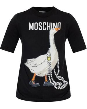 Moschino Goose Print T-Shirt - Black