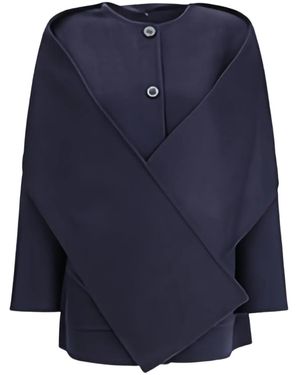 The Dynamis Studio Scarf-Detail Jacket - Blue
