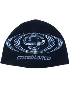 CASABLANCA Hotfix Beanie Mit Logo - Blau