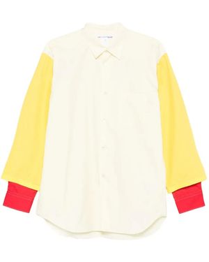 Comme des Garçons Camicia Con Design Color-Block - Bianco