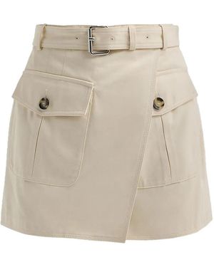 Proenza Schouler Bruni Belted Wrap Shorts - Natural