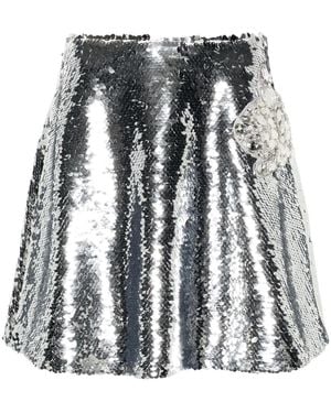 Genny Sequinned Mini Skirt - Black