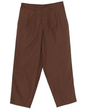 Universal Works Pleated Straight-Leg Pants - Brown
