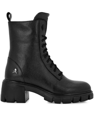 Philipp Plein レザー ブーツ - ブラック