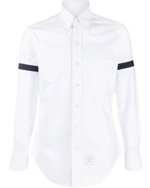 Thom Browne Ribbon-Detailed Cotton Shirt - White