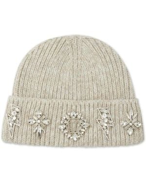 Philipp Plein Brooch-Detail Beanie - Natural
