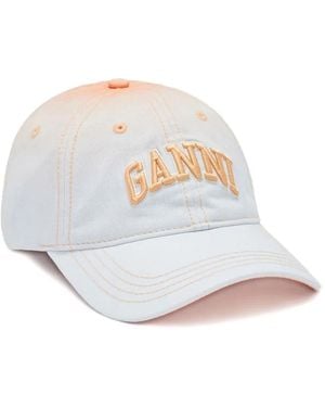 Ganni Bestickte Baseballkappe Mit Ombré-Effekt - Weiß