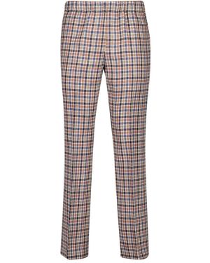 Piacenza Cashmere Pantalon À Carreaux - Gris