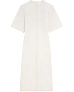Ami Paris Vestido Midi Con Costuras - Blanco