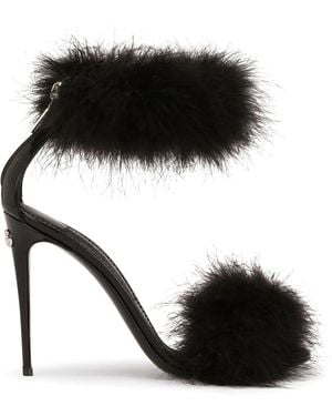 Dolce & Gabbana Feather High-heel Sandals - Black