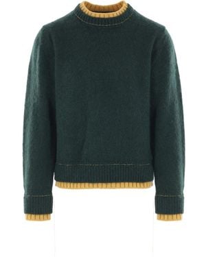 Sacai Contrasting-Trim Jumper - Green