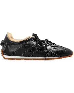 DSquared² Dc-642 Shearling-Lined Leather Trainers - Black
