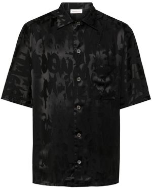 Alexander McQueen Graffiti-Jacquard Shirt - Black