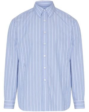Maison Margiela Camisa a rayas con manga larga - Azul