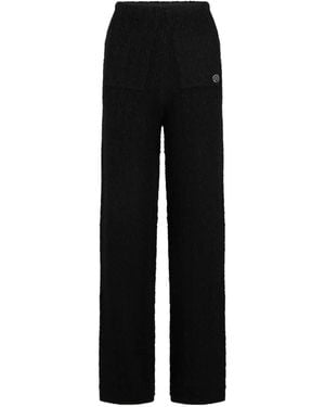 KARL LAGERFELD Buckle Knitted Trousers - Black