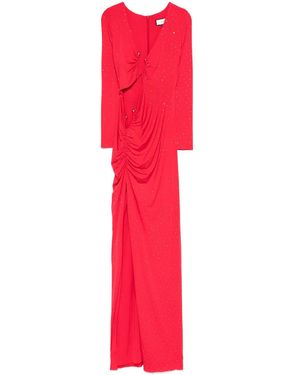 Nissa Crystal-Embellished Maxi Dress - Red