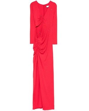 Nissa Crystal-Embellished Maxi Dress - Red