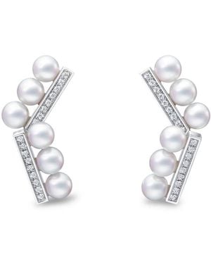 Tasaki Balance Neo Oorbellen Met Parel En Diamant - Wit